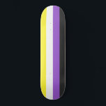 Enby (Non-binary Pride) vlag Persoonlijk Skateboard<br><div class="desc">Dit ontwerp kenmerkt de niet-binaire pridevlag, die mensen vertegenwoordigt die zich als niet-binair (ook gespeld nonbinary) of seksqueer identificeren, die een spectrum van geslachtsidentiteiten impliceren die niet uitsluitend mannelijk of vrouwelijk ‍ zijn, maar buiten het geslachtsgebonden binaire getal zijn. Niet-binaire identiteiten kunnen herfsten onder de transgender paraplu, aangezien vele niet-binaire...</div>