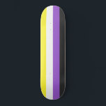 Enby (Non-binary Pride) vlag Persoonlijk Skateboard<br><div class="desc">Dit ontwerp kenmerkt de niet-binaire pridevlag, die mensen vertegenwoordigt die zich als niet-binair (ook gespeld nonbinary) of seksqueer identificeren, die een spectrum van geslachtsidentiteiten impliceren die niet uitsluitend mannelijk of vrouwelijk ‍ zijn, maar buiten het geslachtsgebonden binaire getal zijn. Niet-binaire identiteiten kunnen herfsten onder de transgender paraplu, aangezien vele niet-binaire...</div>