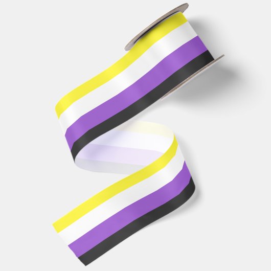 Enby (Non-binary Pride) vlag Satijnen Lint (Achterkant)