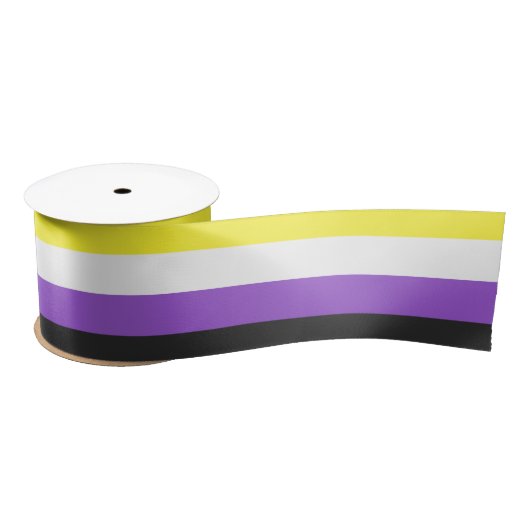 Enby (Non-binary Pride) vlag Satijnen Lint (Spoel)