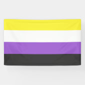 Enby (Non-binary Pride) vlag Spandoek (Horizontaal)