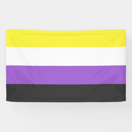 Enby (Non-binary Pride) vlag Spandoek (Horizontaal)