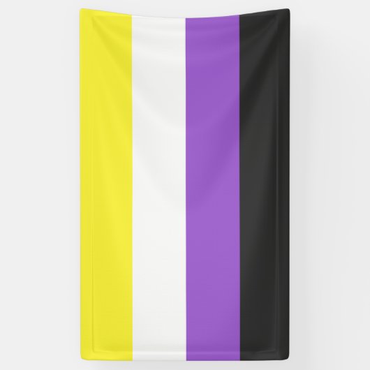 Enby (Non-binary Pride) vlag Spandoek (Verticaal)