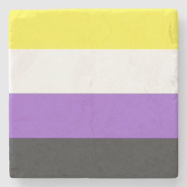 Enby (Non-binary Pride) vlag Stenen Onderzetter