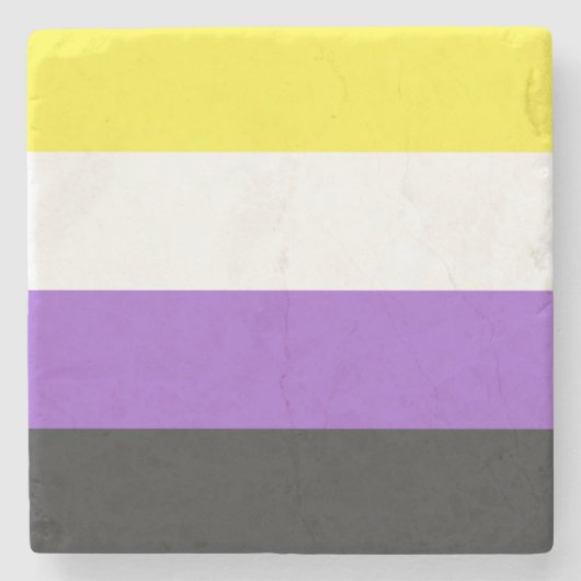 Enby (Non-binary Pride) vlag Stenen Onderzetter (Voorkant)