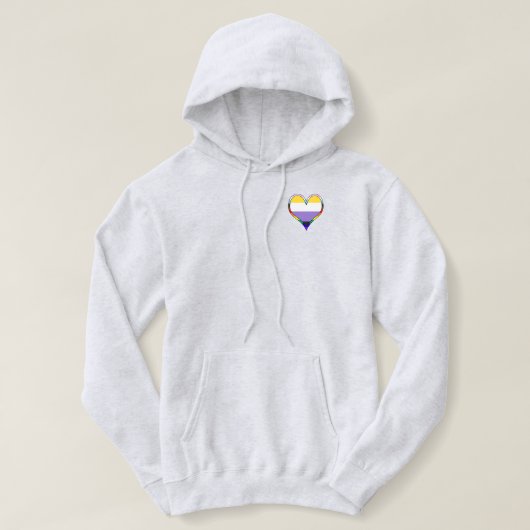 Enby Pride Heart Hoodie (Design voorkant)