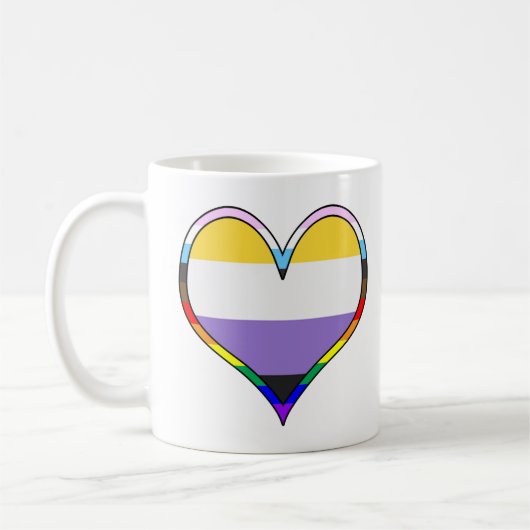 Enby Pride Heart Mok (Links)