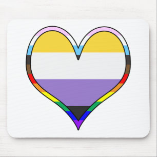 Enby Pride Heart Muismat