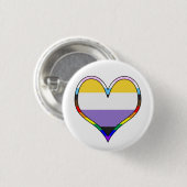 Enby Pride Heart Ronde Button 3,2 Cm (Voorkant /achterkant)