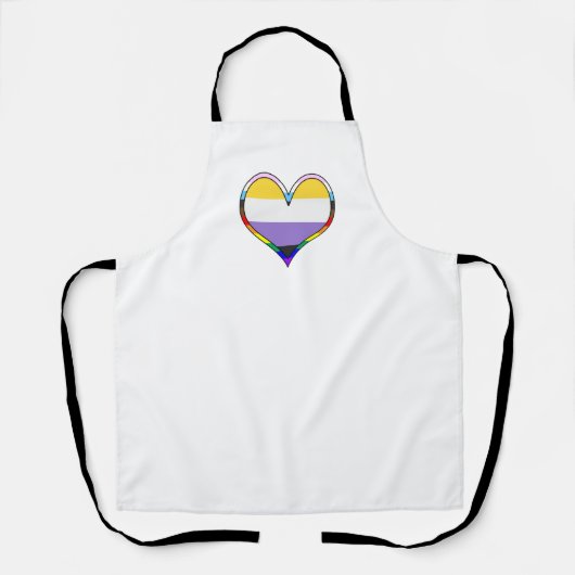 Enby Pride Heart Schort (Voorkant)