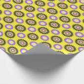 Enby-pride kleuren / gele bloempatroononmiddellijk cadeaupapier (Hoek)