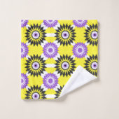 Enby pride kleuren / gele spiegelbloem bad handdoek (Wasdoekje)