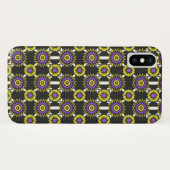 Enby-pride kleuren / zwart spiegelpatroon C Case-Mate iPhone Case (Achterkant (horizontaal))