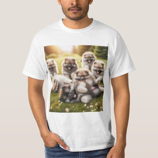 Encantadores Cachorros Wolfspitz: Adorables y Jugu T-shirt (Voorkant)