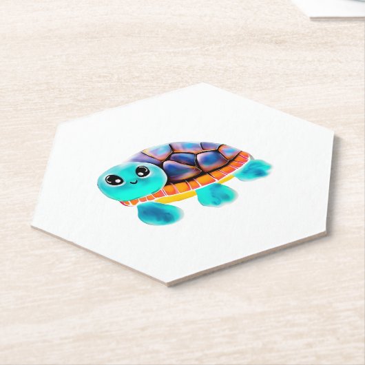 Encaustic schilderij schildpad Kopie Kartonnen Onderzetters (Schuin)