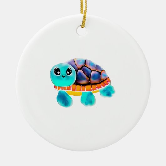 Encaustisch schilderen schildpad Kopie Keramisch Ornament (Voorkant)