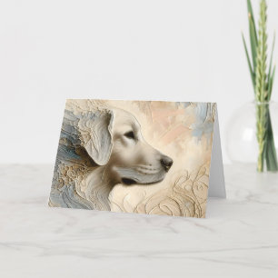 Encaustische verf portret van een Golden Retriever Kaart