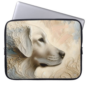 Encaustische verf portret van een Golden Retriever Laptop Sleeve