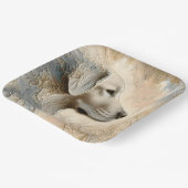 Encaustische verf portret van een Golden Retriever Papieren Bordje (Gebogen)