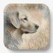 Encaustische verf portret van een Golden Retriever Papieren Bordje (Voorkant)