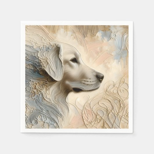Encaustische verf portret van een Golden Retriever Servet (Voorkant)