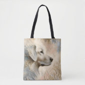 Encaustische verf portret van een Golden Retriever Tote Bag (Voorkant)