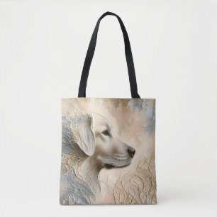 Encaustische verf portret van een Golden Retriever Tote Bag