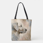 Encaustische verf portret van een Golden Retriever Tote Bag (Achterkant)