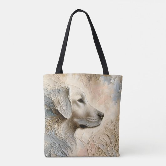 Encaustische verf portret van een Golden Retriever Tote Bag (Achterkant)