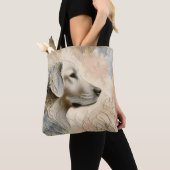Encaustische verf portret van een Golden Retriever Tote Bag (Dichtbij)