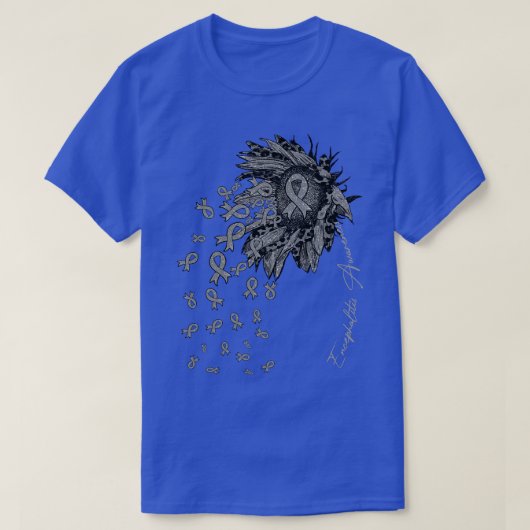 Encefalitis Bewustzijn Zonnebloemlint Bloemen fa T-shirt (Design voorkant)
