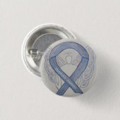 Encefalitis Silver Awareness Ribbon Angel Pins Ronde Button 3,2 Cm (Voorkant /achterkant)