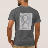 Encefalitis Silver Awareness Ribbon Angel T-shirt (Achterkant)