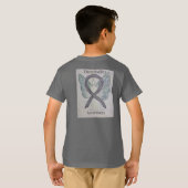 Encefalitis Silver Awareness Ribbon Angel T-shirt (Achterkant volledig)