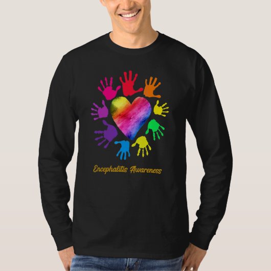 Encefalitisbewustzijn Handen Encefalitis T-shirt (Voorkant)