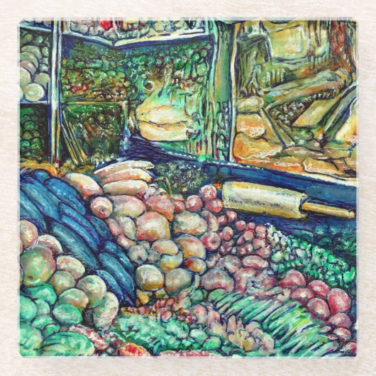 Enceladus Glazen Onderzetter (Voorkant)