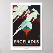 Enceladus - Retro NASA-reisposter Poster (Voorkant)