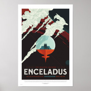 Enceladus - Retro NASA-reisposter Poster