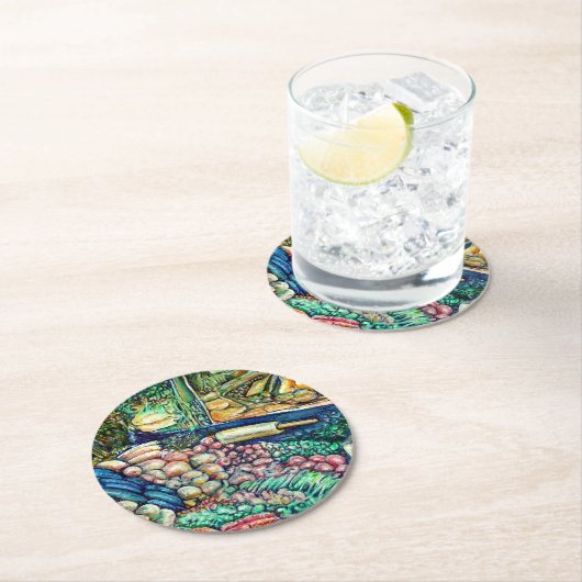 Enceladus Ronde Kartonnen Onderzetter (Insitu)