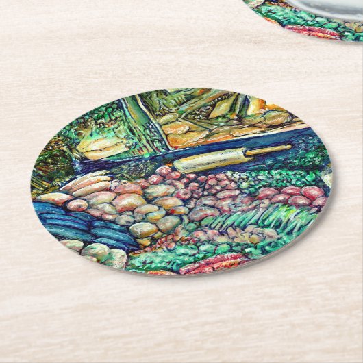 Enceladus Ronde Kartonnen Onderzetter (Gebogen)