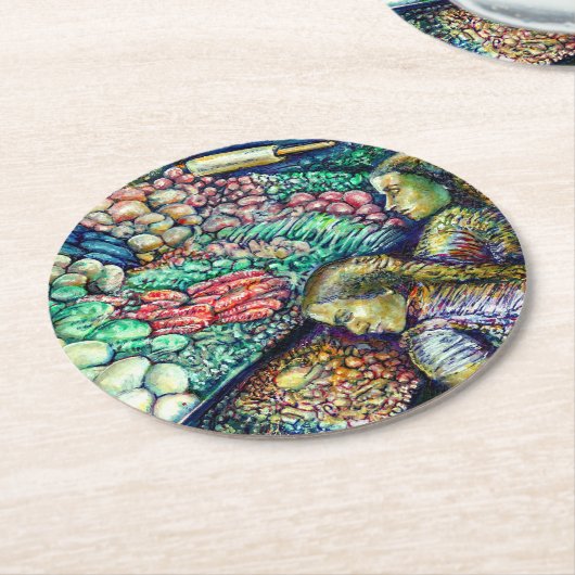 Enceladus Ronde Kartonnen Onderzetter (Gebogen)