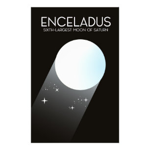 Enceladus ruimte kunst. foto afdruk