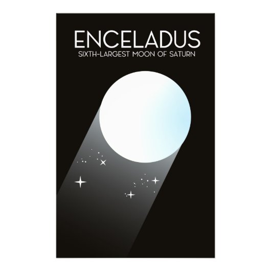 Enceladus ruimte kunst. foto afdruk (Voorkant)