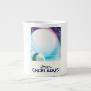 Enceladus Ruimtereis vintage poster Grote Koffiekop