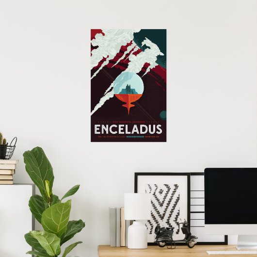 Enceladus  ruimtestation poster (Thuiskantoor)