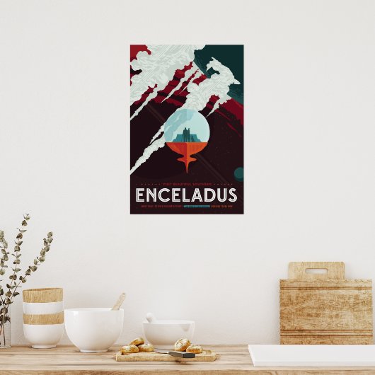 Enceladus  ruimtestation poster (Keuken)