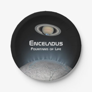 Enceladus Saturn Moon Fountains of Life Papieren Bordje