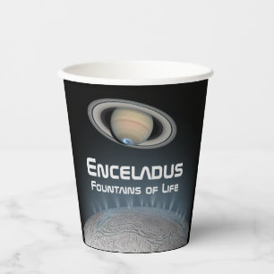 Enceladus Saturnusmaan Fonteinen van het Leven Papieren Bekers
