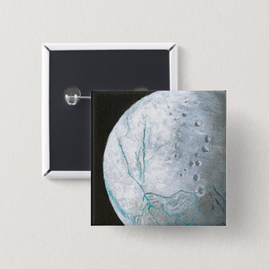 Enceladus Vierkante Button 5,1 Cm (Voorkant /achterkant)