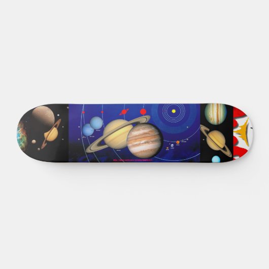 Encelatus en Saturnus in de ruimte Skateboard (Horizontaal)